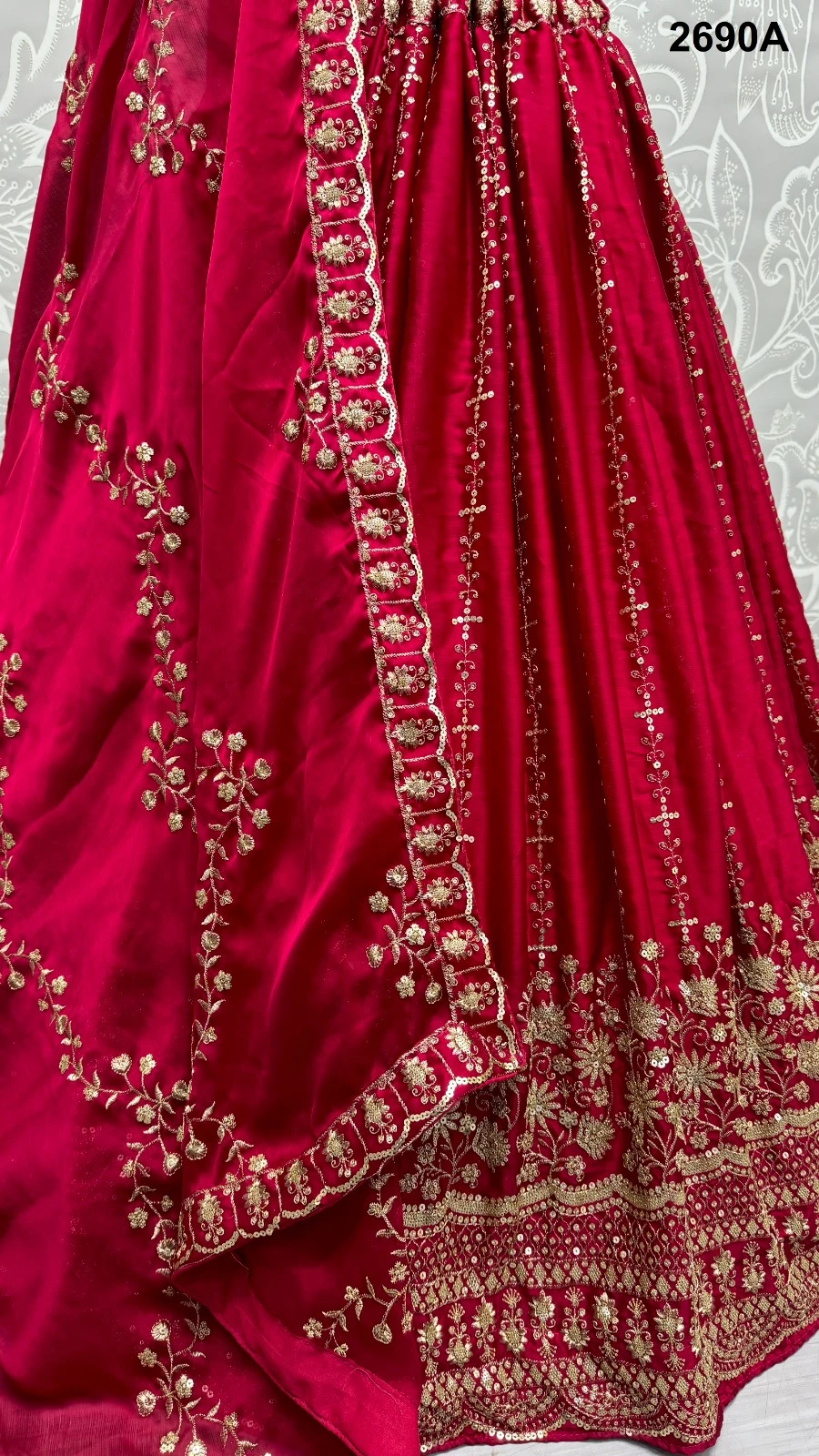Anjani Art 2690A & 2690B Satin Chiffon Wholesale Lehenga Catalog — Wholesale Lehenga, MPA wholesale from Surat - Gallery Image 6